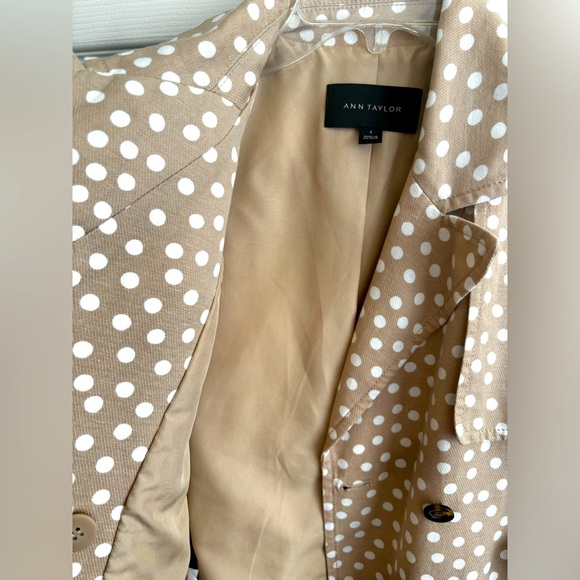 ANN TAYLOR  POLKA DOT SWING DESIGN JACKET TWO POCKET DOUBLE BREASTED SZ S - Picture 5 of 11
